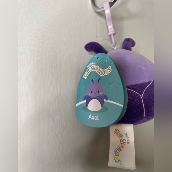 SQUISHMALLOWS - 3.5" Axel the Beetle Purple Plush Clip On - NWT - Picture 4 of 4